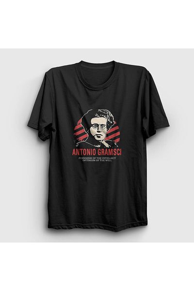 Presmono Μπλουζάκι Antonio Gramsci Unisex Black Pessimism - 492518 ττ