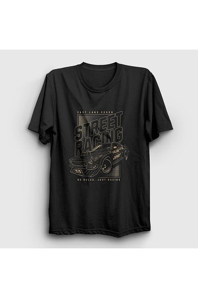 Presmono Μπλουζάκι Unisex Black Street Racing Street Racing - 487763 ττ