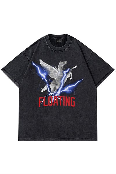 Trendiz Μπλουζάκι Unisex Pegasus Washed Grey