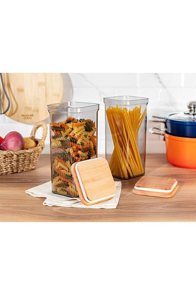Madame Coco Kaviera 1500ml 2-Piece Storage Set with Wooden Lid