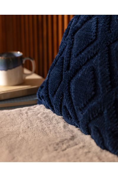 Madame Coco Roussillon Navy Blue Throw Pillow Cover - 45x45 cm