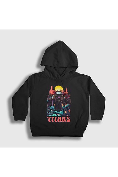 Presmono Детски унисекс суитшърт с качулка Black Titans Skibidi - 482912tt