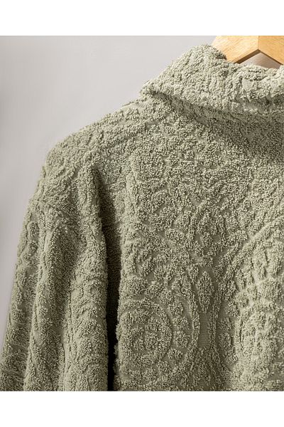 Madame Coco Μπουρνούζι Bernay Unisex Jacquard 100% Cotton Şalyaka - Χακί - Φυσική Συλλογή