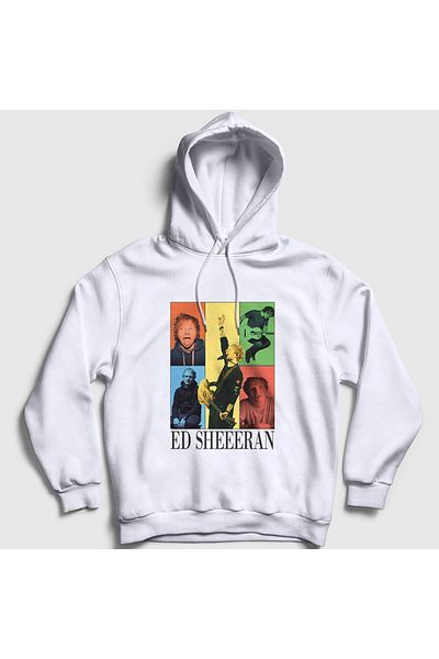 Presmono Φούτερ Unisex με κουκούλα με λευκή αφίσα Ed Sheeran - 486827 ττ