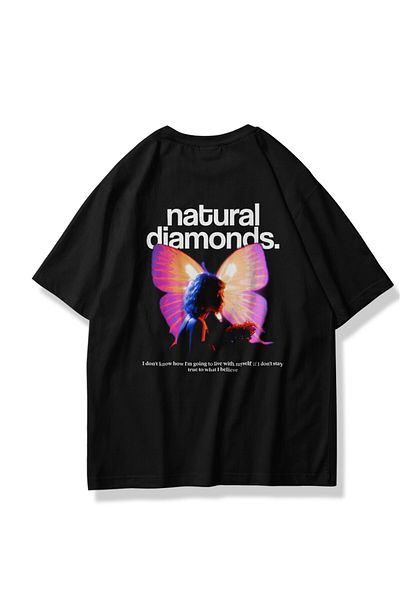 Trendiz Μπλουζάκι Unisex Natural Diamonds Μαύρο