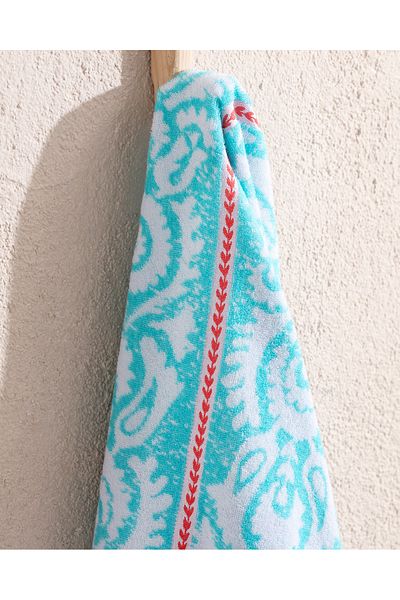 Madame Coco Herbert Mint Green Beach Towel - 100% Cotton, 70x150 cm