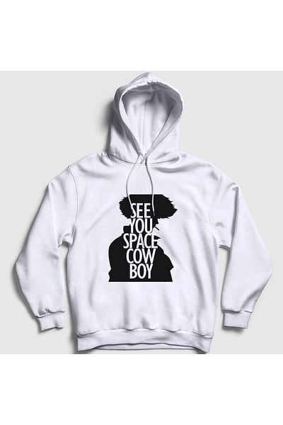 Presmono See You Anime Cowboy Bebop Unisex Λευκό φούτερ με κουκούλα - 493287 ττ