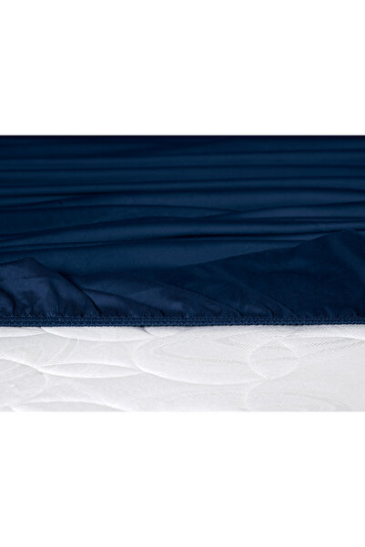 Madame Coco Ciel King Size Plus Elastic Satin Sheet - Navy Blue