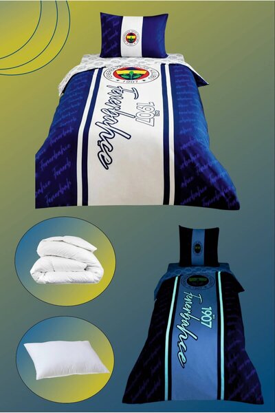 Taç Fenerbahçe Glow 120'lik Çarşaf Uyku Seti - Yorgan + Yastık + Kupa Bardak,...
