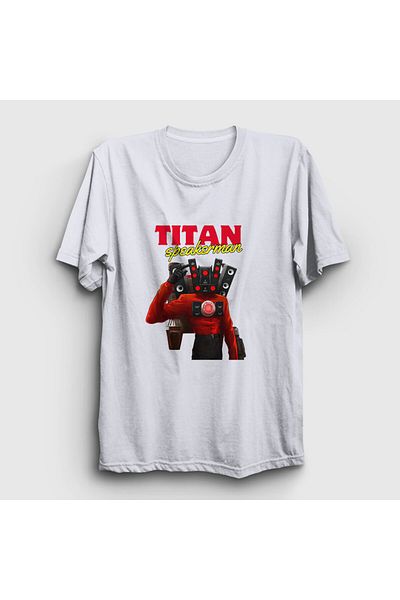 Presmono Unisex White Titan Speakerman - Μπλουζάκι τουαλέτας Skibidi 482590 ττ