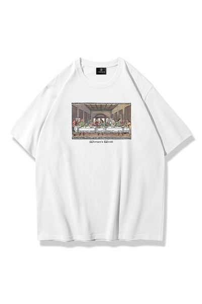 Trendiz Λευκό μπλουζάκι εργασίας Unisex Last Supper