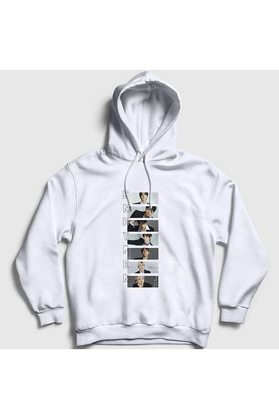 Presmono Φούτερ Unisex Λευκό Enhypen Hooded - K Pop 484250 ττ