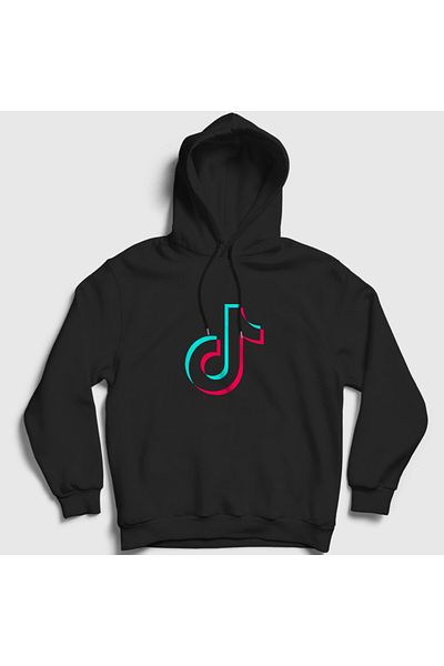 Presmono Μαύρο λογότυπο Tiktok Hooded Unisex φούτερ 485959 ττ
