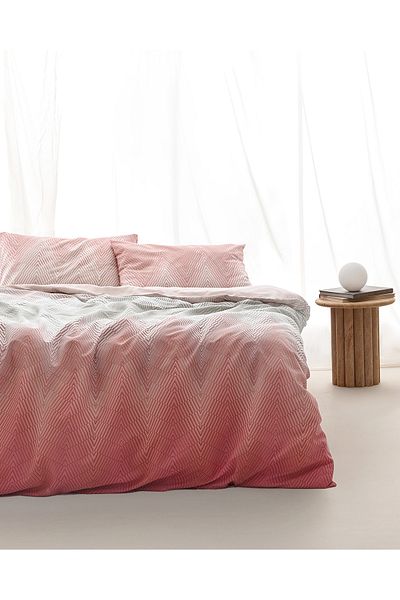 Madame Coco Σετ Παπλωματοθήκης Navarre Cotton King Size - Μπεζ/κοραλί