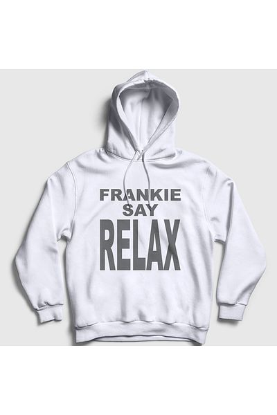 Presmono Frankie Say Relax Ross TV Series Friends Unisex Λευκό φούτερ με κουκούλα - 490258 ττ