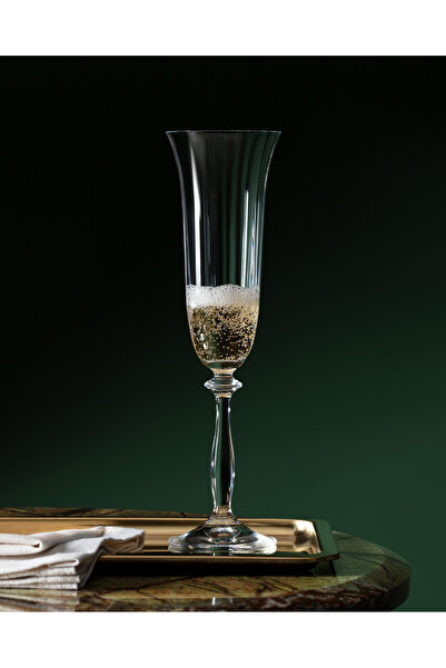 Madame Coco Lucinda Optical 4-Piece Crystal Champagne Glass Set - 190ML