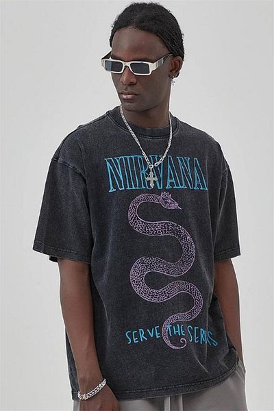 Trendiz Unisex Serve The Servants Nirvana Washable Tshirt Anthracite