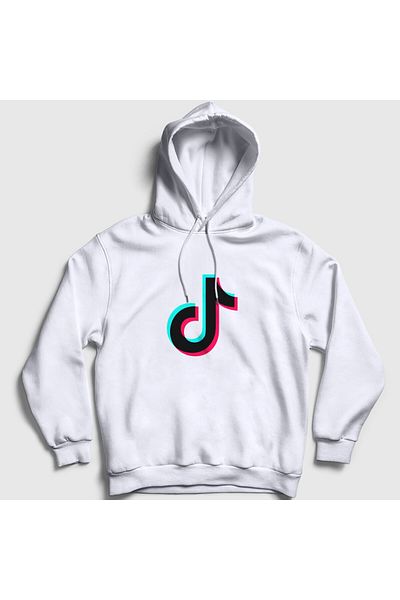 Presmono Λευκό λογότυπο Unisex Tiktok φούτερ με κουκούλα - 485959 ττ