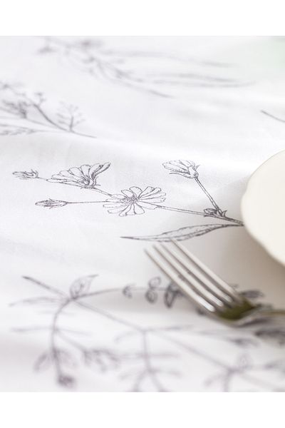 Madame Coco sarthe White/anthracite Tablecloth - 160x250 cm