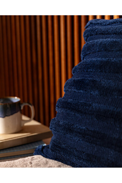 Madame Coco Bourgogne Cotton Throw Pillow Cover - Navy Blue - 45X45 cm