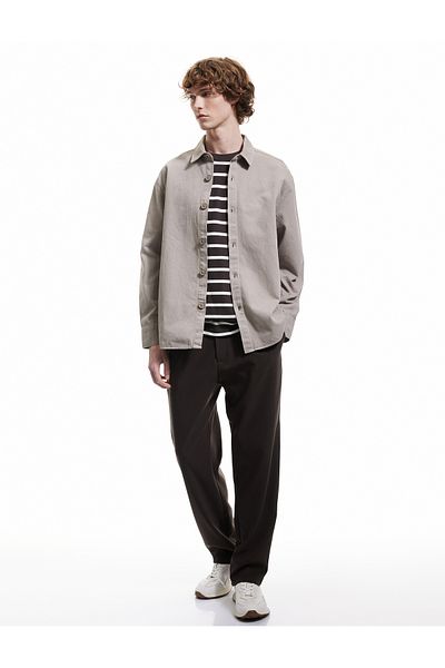 Koton Cotton Long Sleeve Regular Fit Classic Collar Buttoned Shirt Jacket