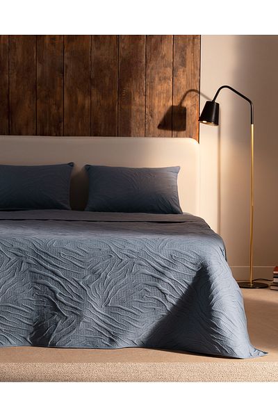 Madame Coco Cher King Size Bedspread Set - Indigo