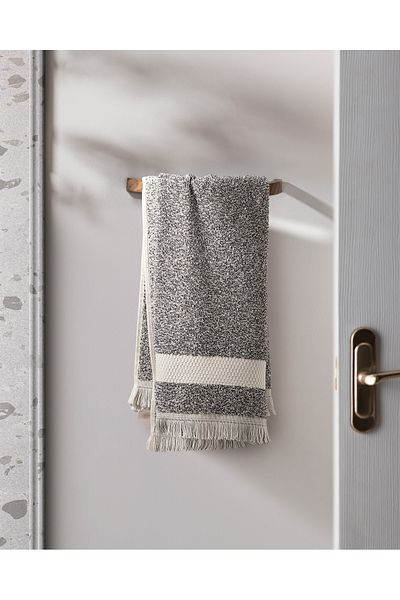 Madame Coco Anthracite Brest 100% Cotton Face Towel - 50X85 cm - Natural Collection