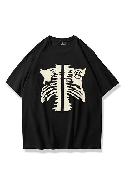 Trendiz Μπλουζάκι Unisex Cage Y2k Μαύρο