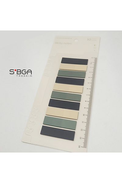 sibga tasarım Transparent Colored Post-It Note Paper - 200 Sheets Bookmark Sticker
