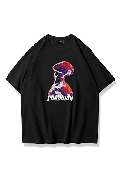 Trendiz Μαύρο μπλουζάκι Unisex Runaway