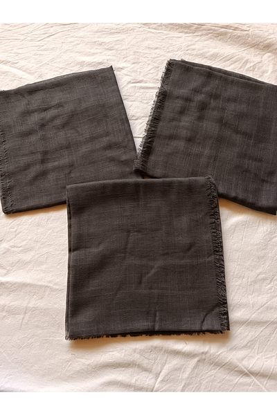 KVSHOME Hijab 3-Piece Same Color Flared Cotton Writing Scarf 100X100Cm
