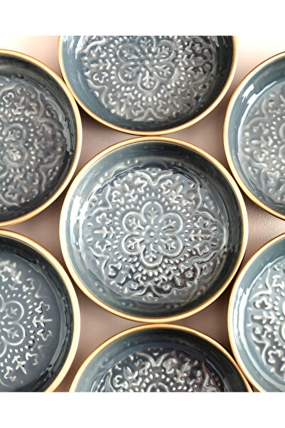 Madame Coco Rosalie 8 Piece Plate Set - Anthracite