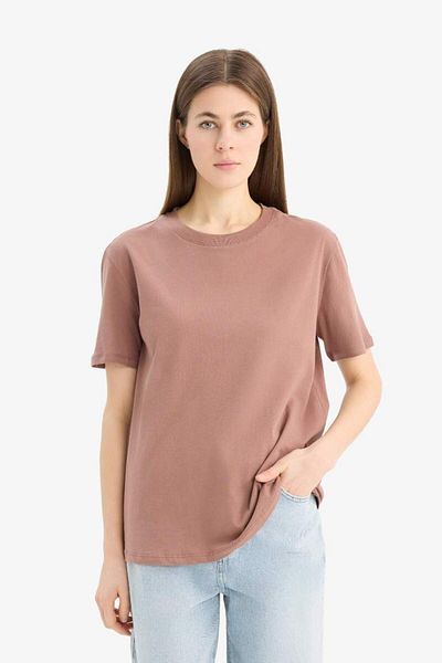 DeFacto Regular Fit Crew Neck Basic Plain Combed Cotton Short Sleeve T-Shirt W9584Az25Sp