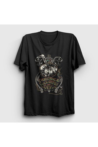 Presmono Unisex Μαύρο T-Shirt Grapevine Creedence - Clearwater Revival 490271 ττ