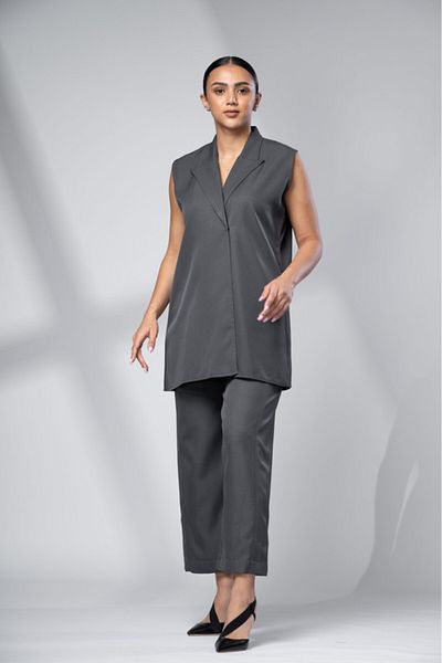 outline Grey Formal Fit 2 Piece Set
