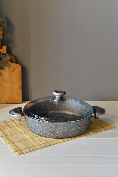 OMS 30X8.5 cm Gray Granite Carnivorous Pot - Collection