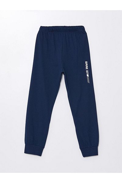 LC Waikiki Lcw Kids Boys' Pajama Bottoms - Navy Blue, Elastic Waist and Printed