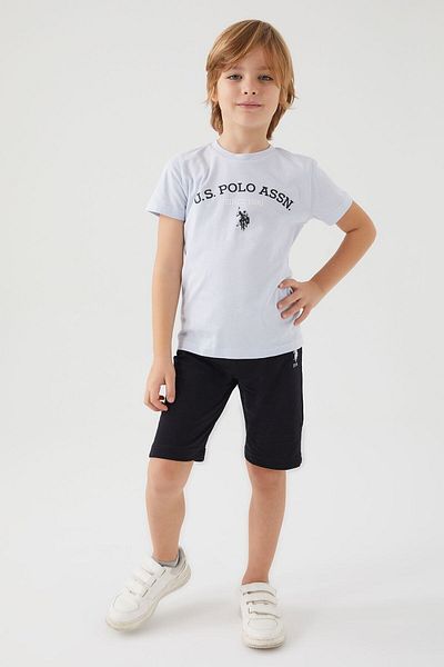U.S. Polo Assn. بدلة برمودا للأولاد باللون الأزرق