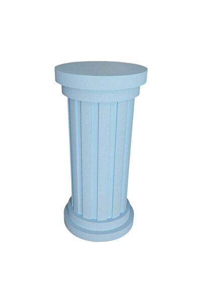 StraforMarketim Strafor Silindir  Sütun Masa 80 cm yükseklik üst çapı 40 cm Mavi