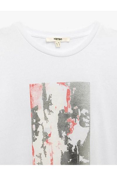 Koton Κοντό μανίκι Crew Neck Λευκό Γυναικείο T-shirt 5sak50118ek