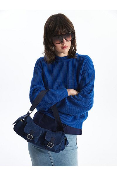 LC Waikiki Lcw Accessories Blue Multi-Compartment Women's Shoulder Bag