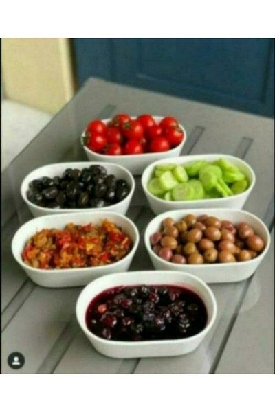 devigo 6 Pieces Oval Snack Bowl/Breakfast Presentation Plate Set - White 15X8 cm Trilla