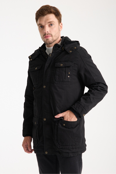 DYNAMO Men's Black Gabardine Waterproof Coat