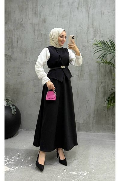 Butik Σετ γιλέκο με ζώνη σταυρού