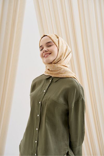 ARMANDA Drop Pattern Cotton Shawl - Dore