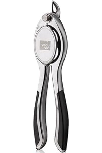 Mu Art Vacu Vin Champagne Bottle Opener, Silver, Brown, 3.5 X 5 X 15.5 cm