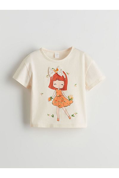LC Waikiki Lcw Printed Girl's T-Shirt and Tutu Skirt 2-Piece Fast Fashion