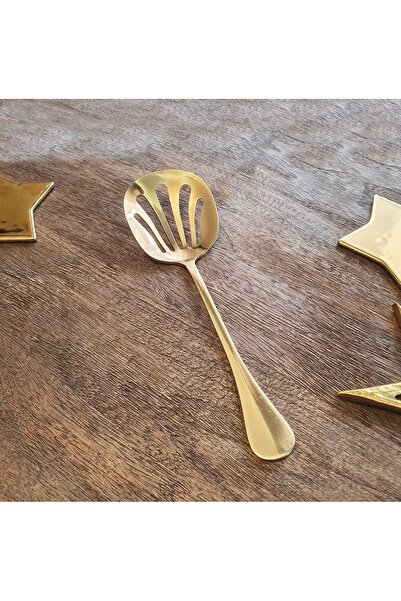 LOVYCO Paslanmaz Gold Titanyum Kaplama Sos Kevgiri (YEKPARE) 21 Cm