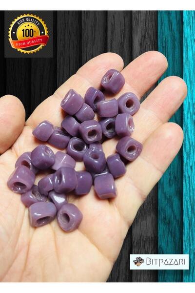 izmir Bitpazarı 6 Adet El yapımı Kare Cam Boncuk - Kolye ucu , Halhal ucu  - ...