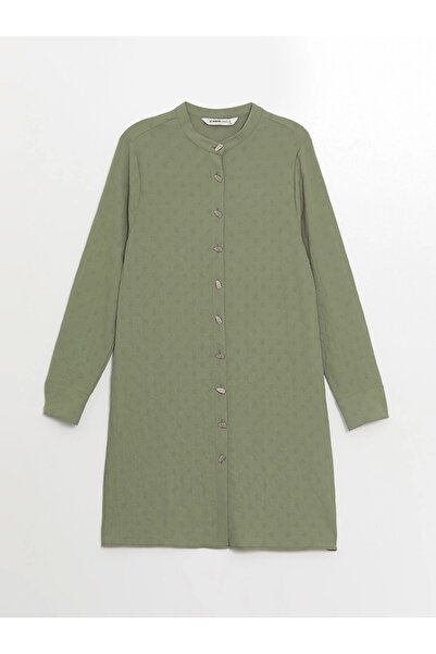 LC Waikiki LCW Grace GREEN Γυναικείο ίσιο πουκάμισο τουνίκ